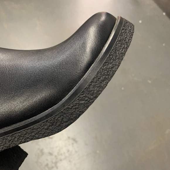 Faux Fur Lined Knee High Winter Boot in Black Faux Suede and Leather - Picture 2 of 16